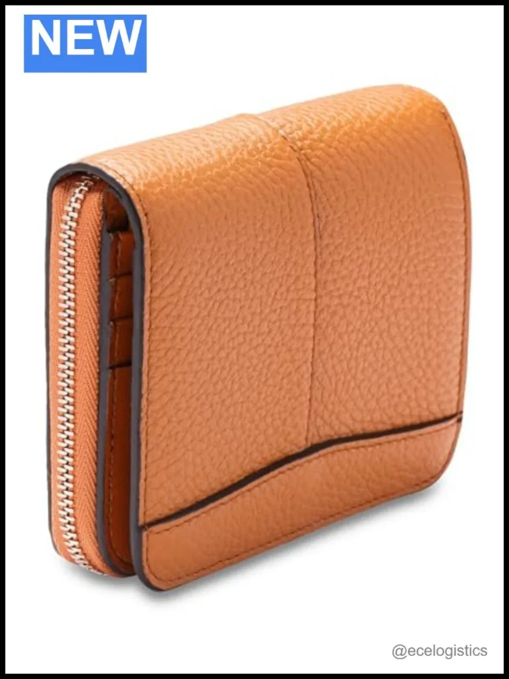 Women's Italian Leather Bifold Wallet with 8 Card Slots & Zip Coin Pocket